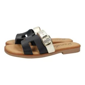 23005 Sandalias planas color NEGRO