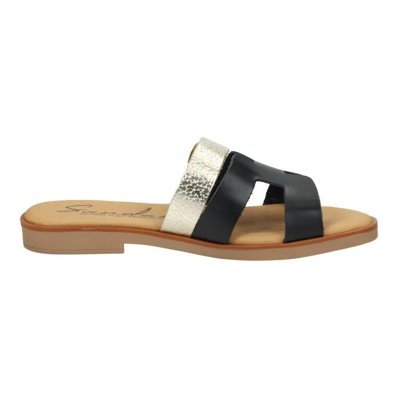 23005 Sandalias planas color NEGRO