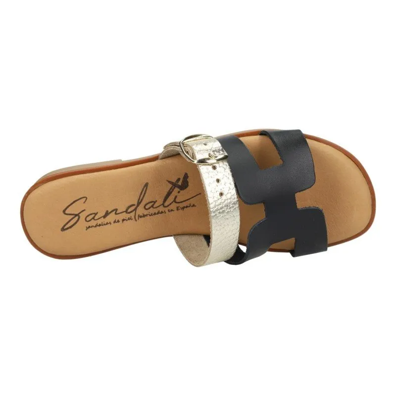 23005 Sandalias planas color NEGRO