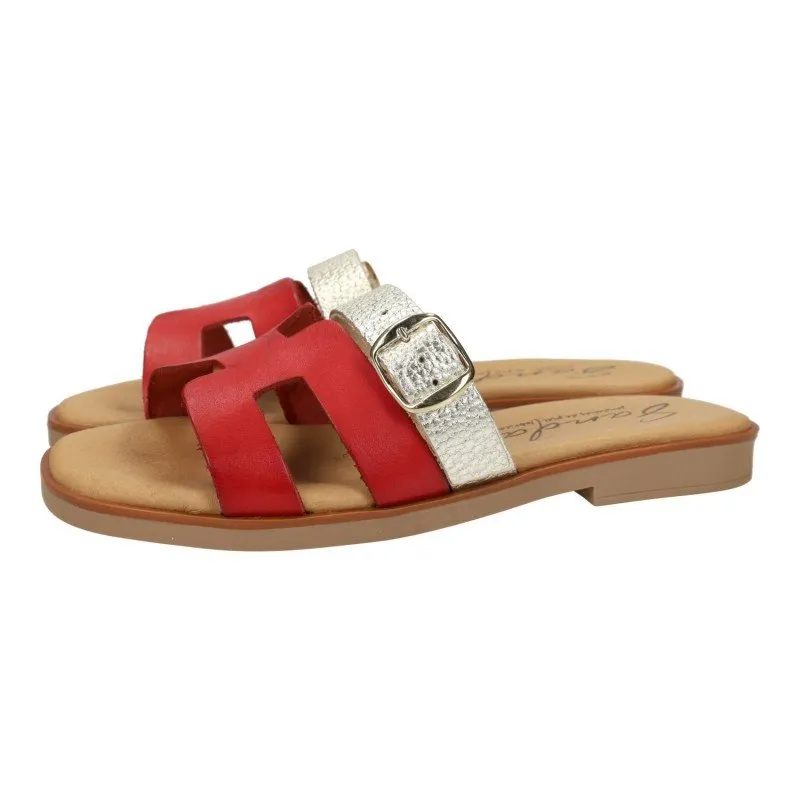 23005 Sandalias planas color ROJO