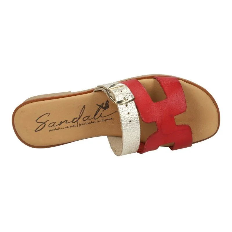 23005 Sandalias planas color ROJO