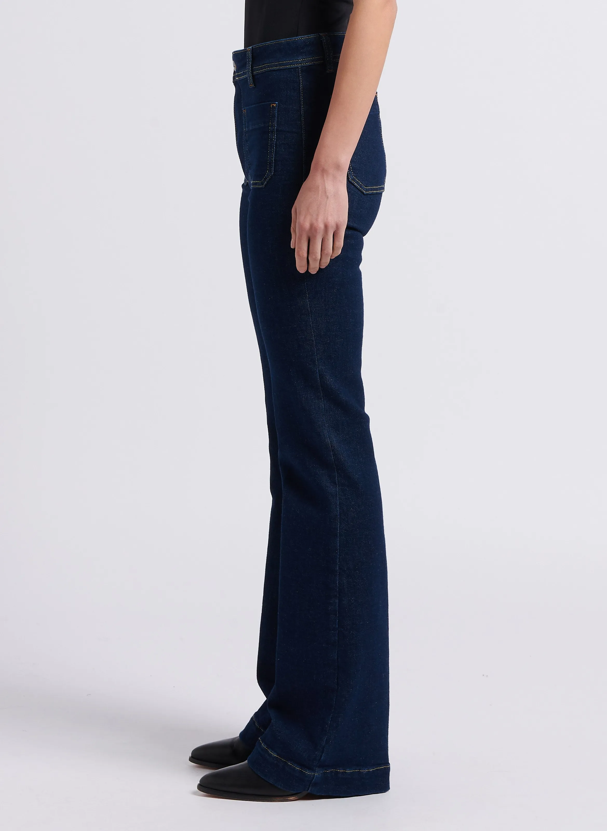 ACQUAVERDE CHARLOTTE - Vaquero bootcut de mezcla de algodón en azul