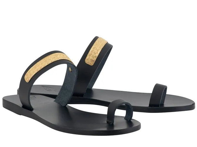 Ancient Greek Sandals Sandalias Negro 