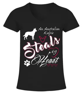 Australian Kelpie lover cute t-shirt Camiseta cuello pico Mujer