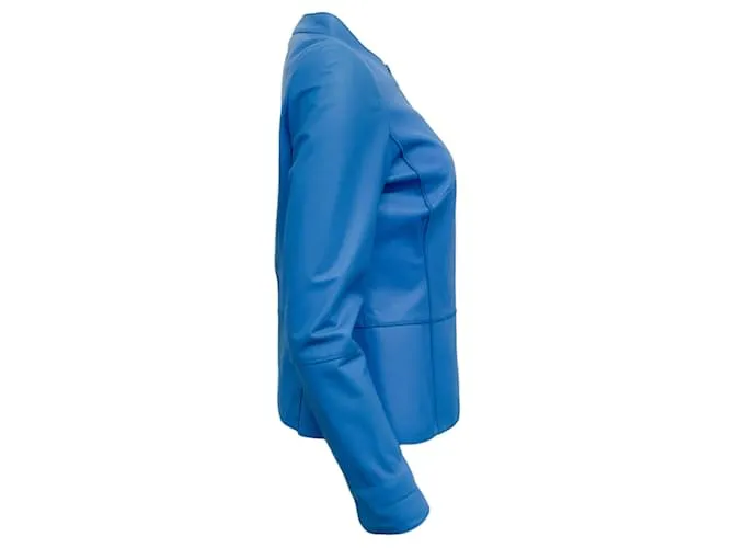 Autre Marque Chaqueta de cuero azul Lafayette 148 New York 