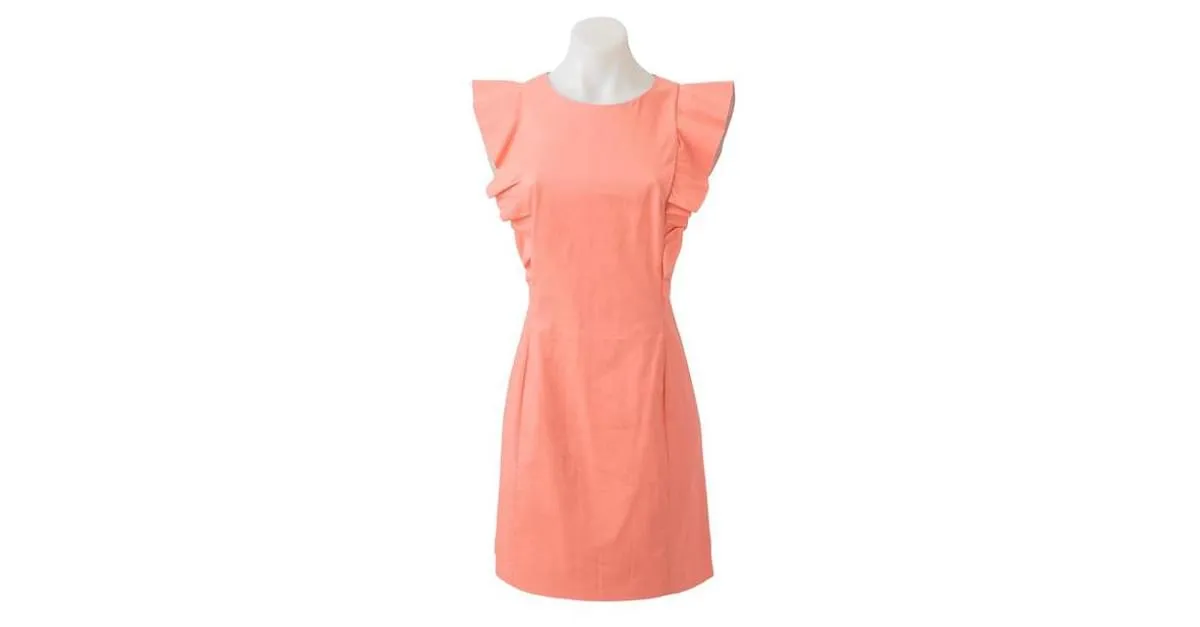 Autre Marque Vestido con volantes de DISEÑADOR CONTEMPORÁNEO Naranja 