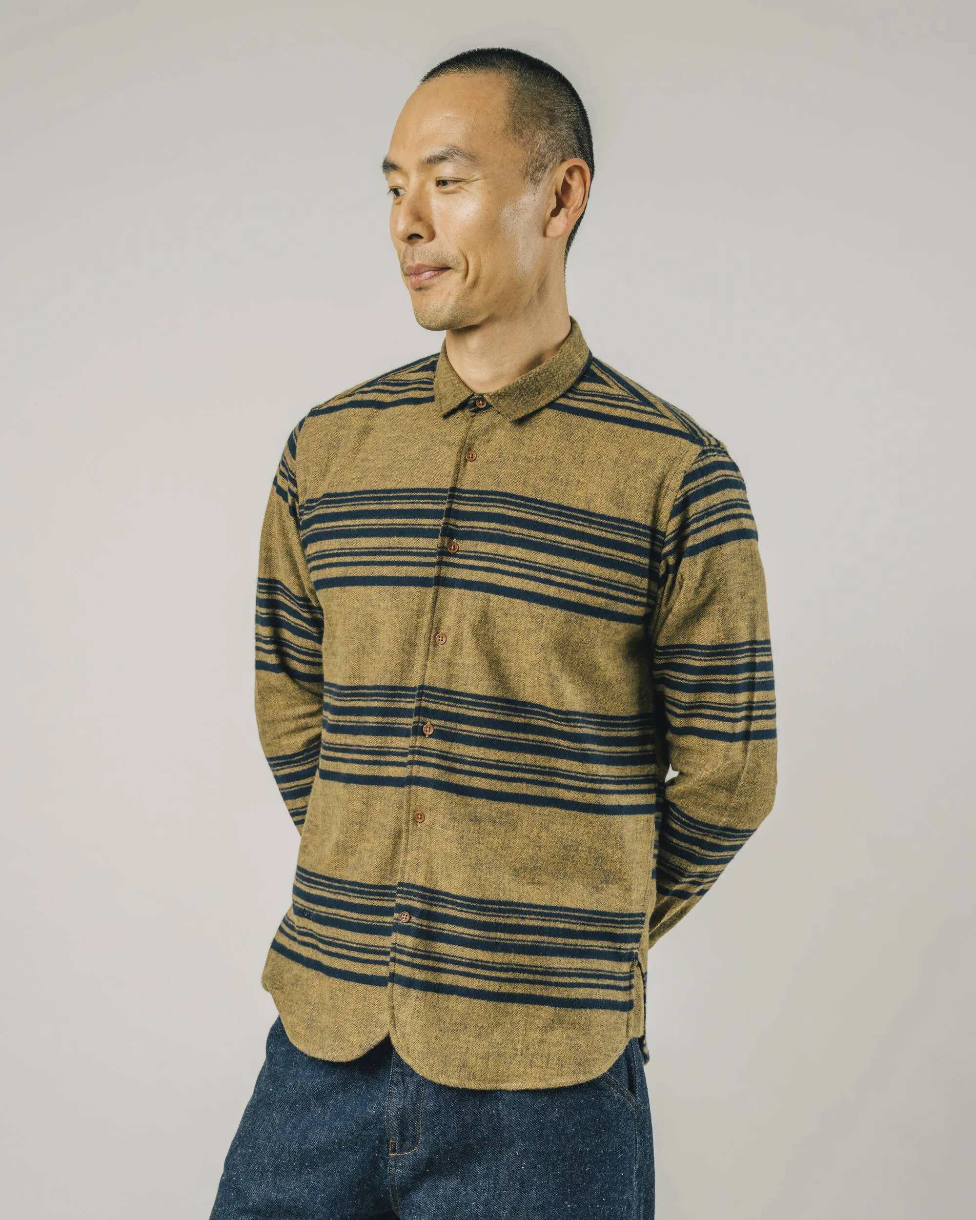 Barre Stripes Shirt Mustard