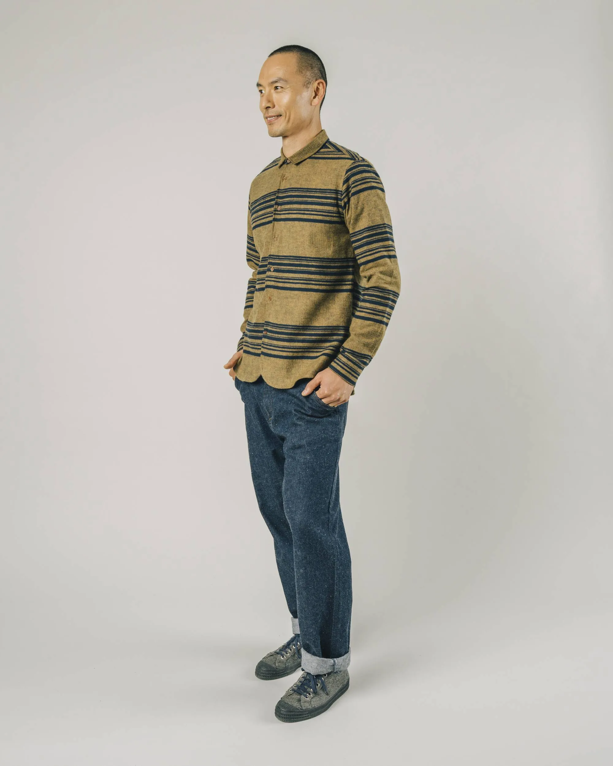 Barre Stripes Shirt Mustard