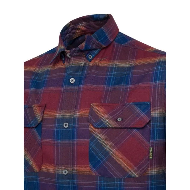 Beretta Camisa de franela cadet Burgundy Check