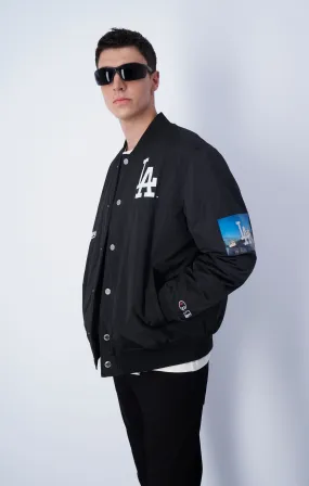 Black Chaqueta bómber MLB acolchada