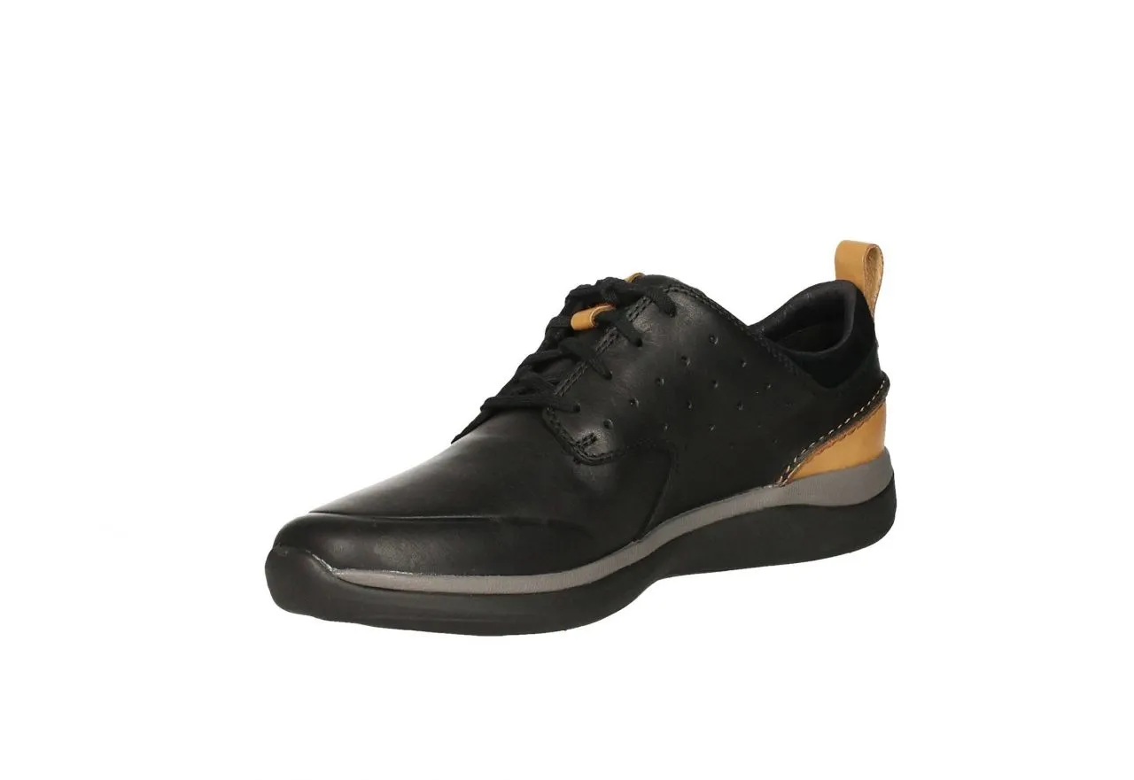 Blucher Piel Negro Lados Picados Talon Cuero Cerco Gris