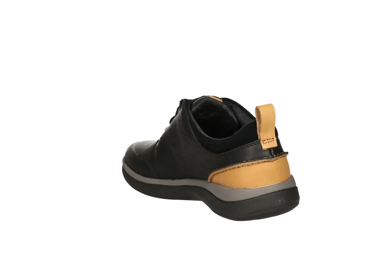 Blucher Piel Negro Lados Picados Talon Cuero Cerco Gris