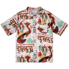 Camisa Grimey Viet Cong Beer Satin Button Up Shirt