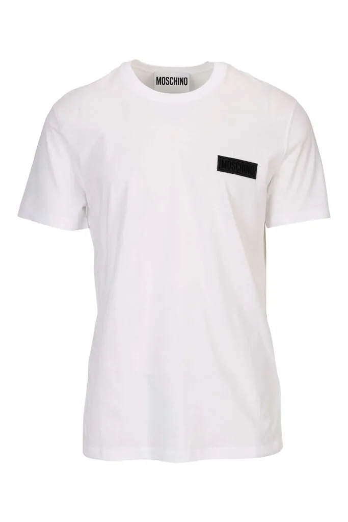 Camiseta blanca con minilogo etiqueta negro