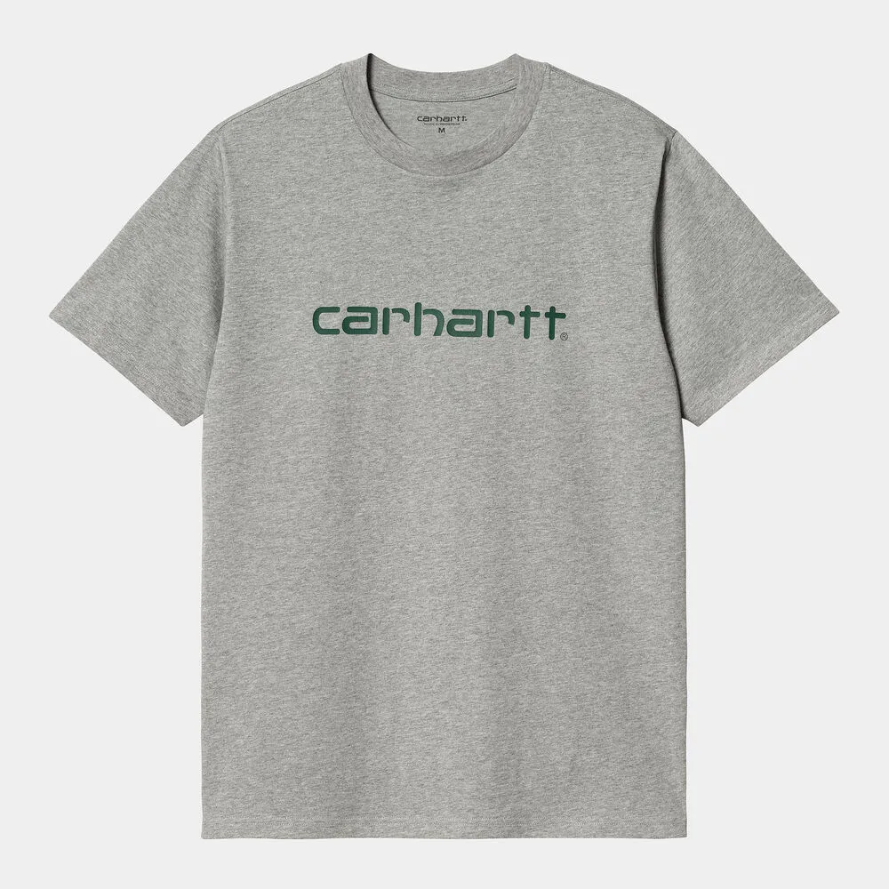 Camiseta Gris Carhartt Script T-Shirt Grey Heather/Chervil XS