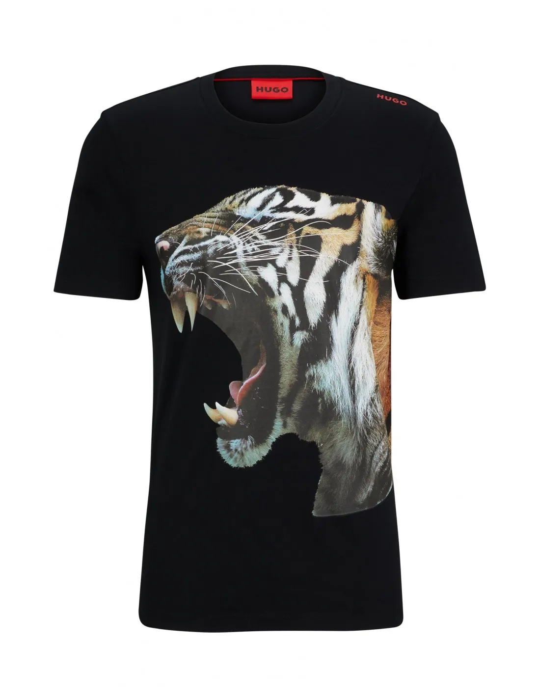 Camiseta Hugo en punto de algodón con diseño gráfico de tigre