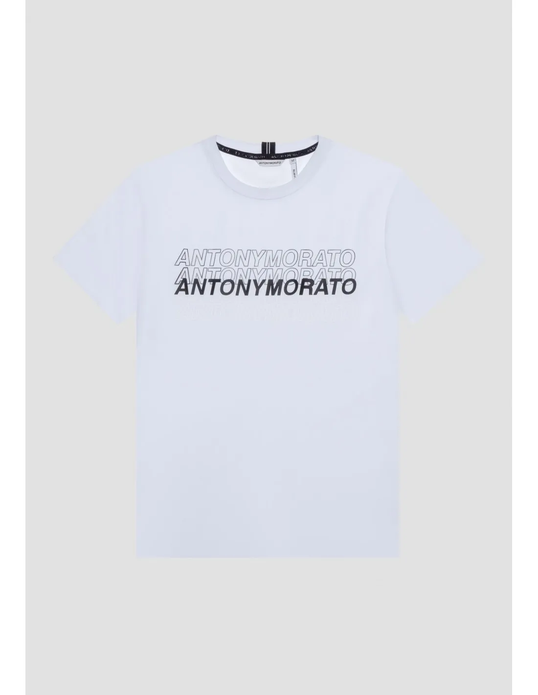 Camiseta slim fit de 100 % algodón con logotipo estampado con efecto engomado de Antony Morato