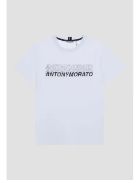 Camiseta slim fit de 100 % algodón con logotipo estampado con efecto engomado de Antony Morato