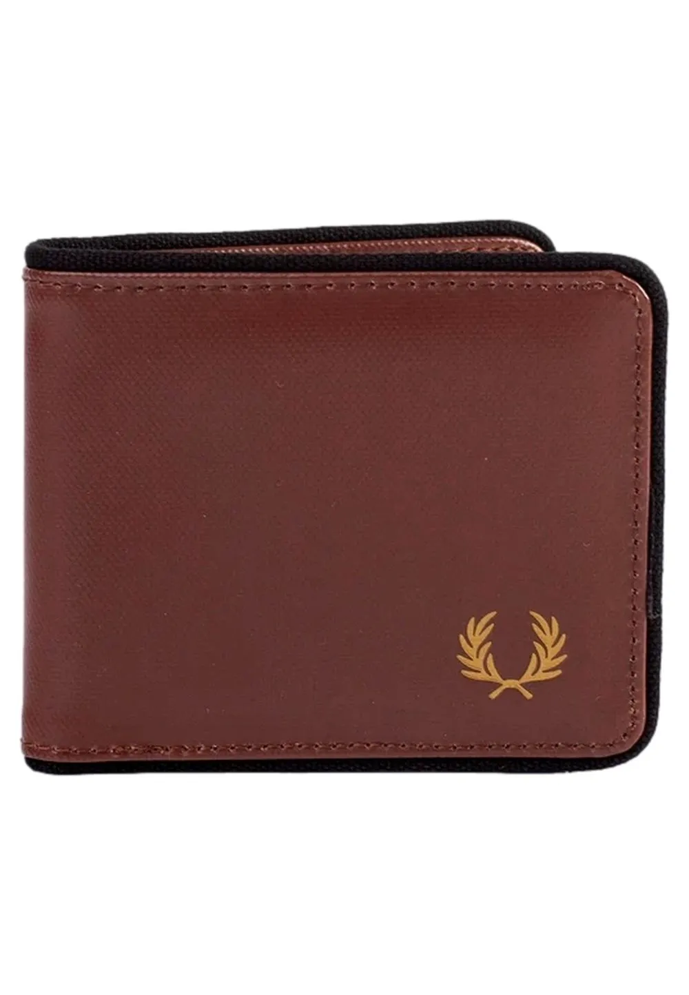 Cartera fred perry marron coated poly billfold wallet