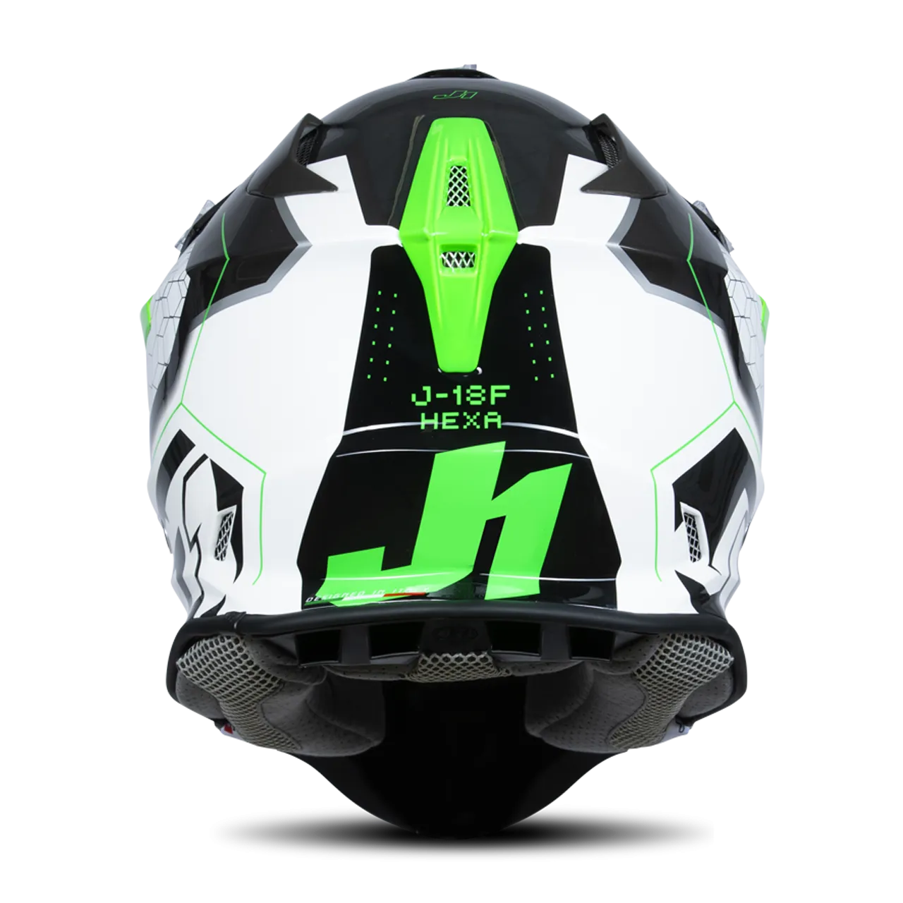 Casco de Cross Just1 J18 F Hexa Verde Fluo-Blanco-Titanio