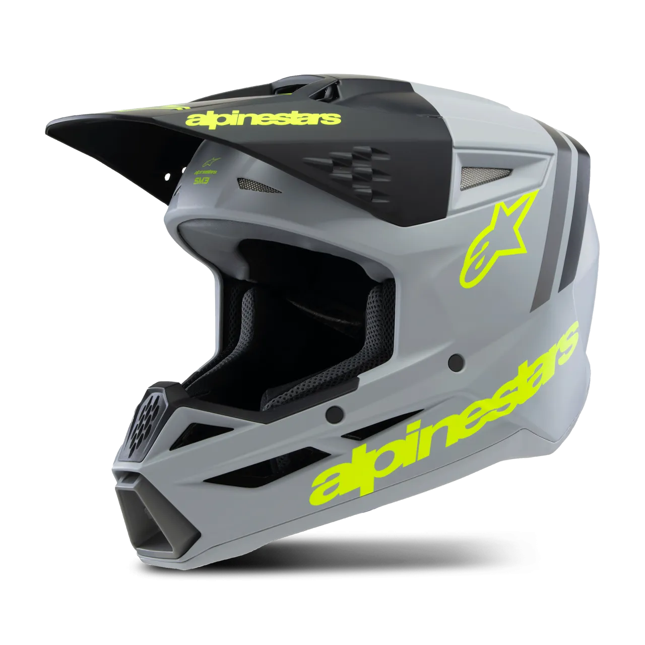 Casco de Cross Niño Alpinestars SM3 Radium ECE06 Verde-Negro–Amarillo Flúor 