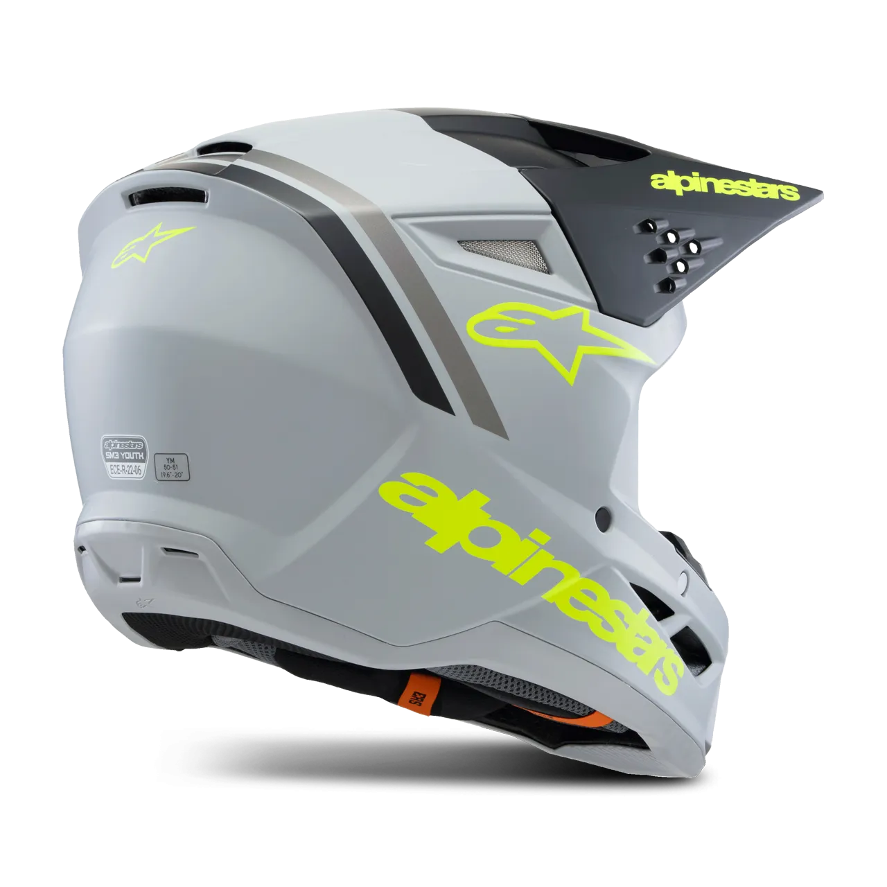 Casco de Cross Niño Alpinestars SM3 Radium ECE06 Verde-Negro–Amarillo Flúor 