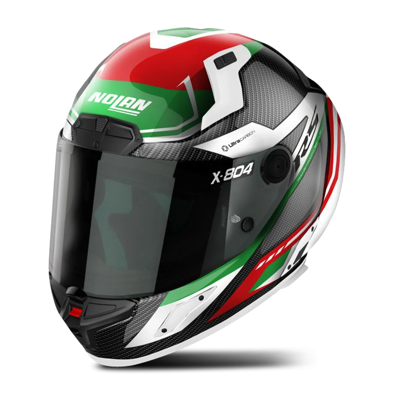 Casco Integral Nolan X-804 RS Ultra Carbon Rojo-Verde-Blanco