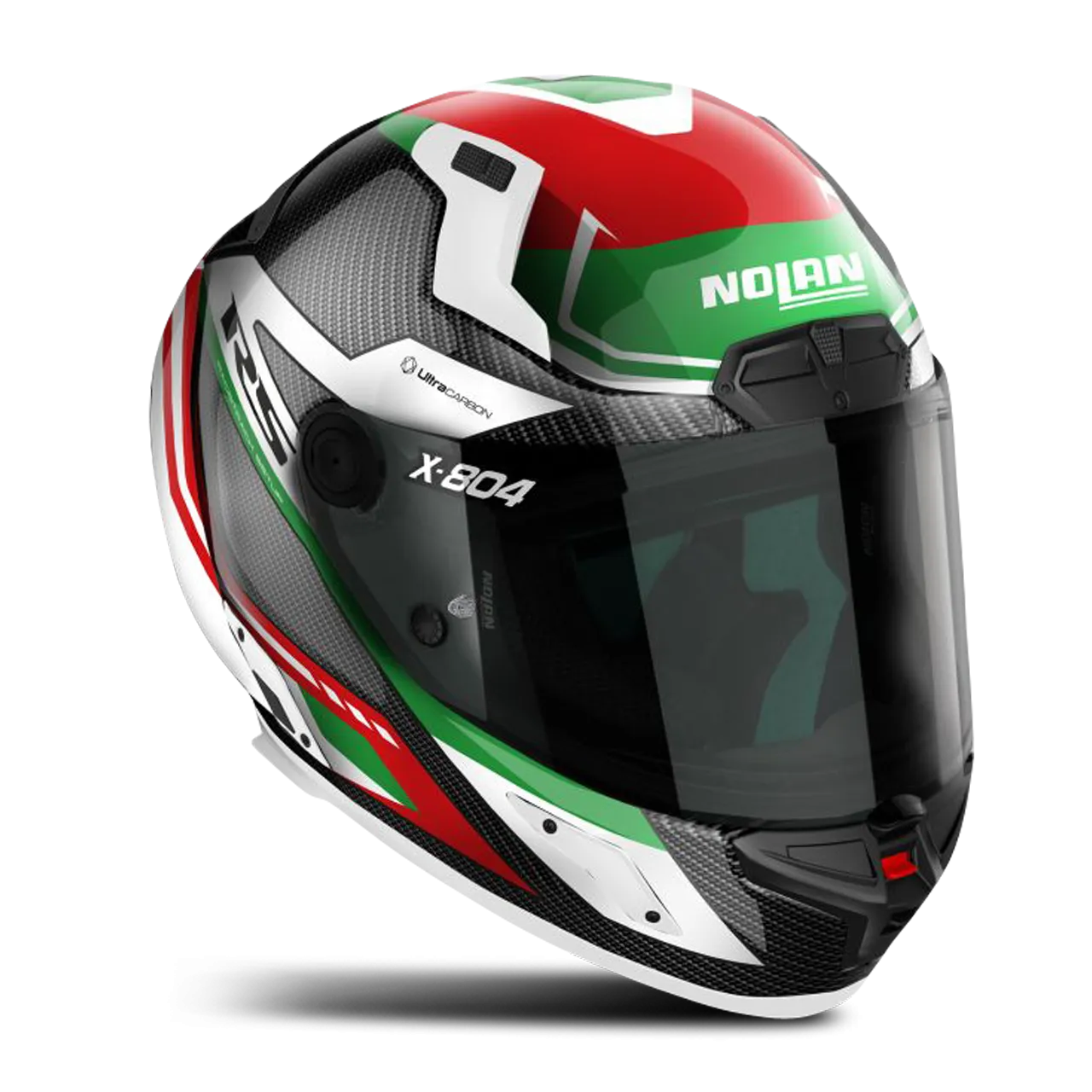 Casco Integral Nolan X-804 RS Ultra Carbon Rojo-Verde-Blanco