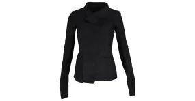 Chaqueta Biker Rick Owens con botones asegurados en cuero negro 