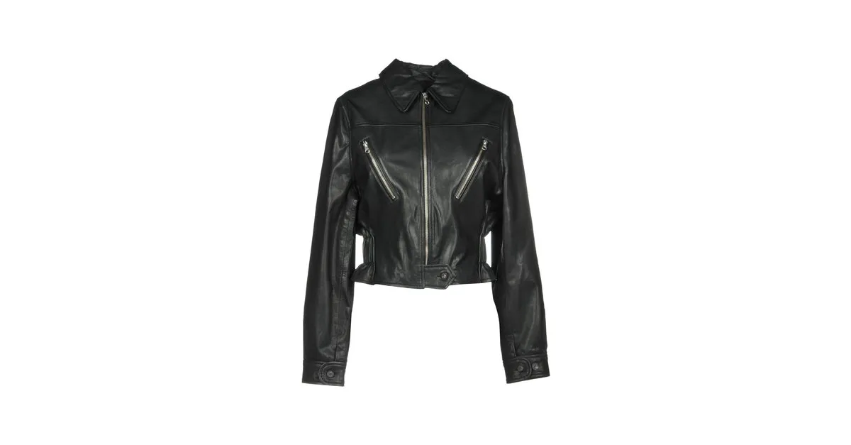 Chaqueta De Cuero Alexander McQueen, Tamaño IT 38 Negro 