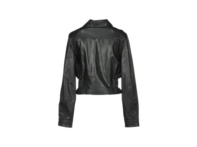 Chaqueta De Cuero Alexander McQueen, Tamaño IT 38 Negro 