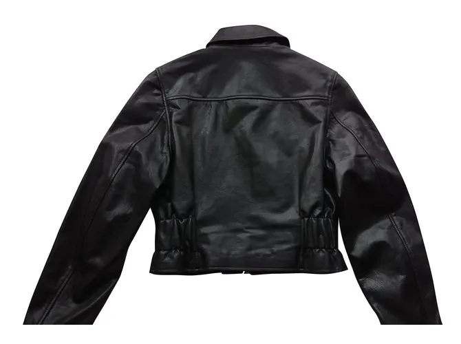 Chaqueta De Cuero Alexander McQueen, Tamaño IT 38 Negro 