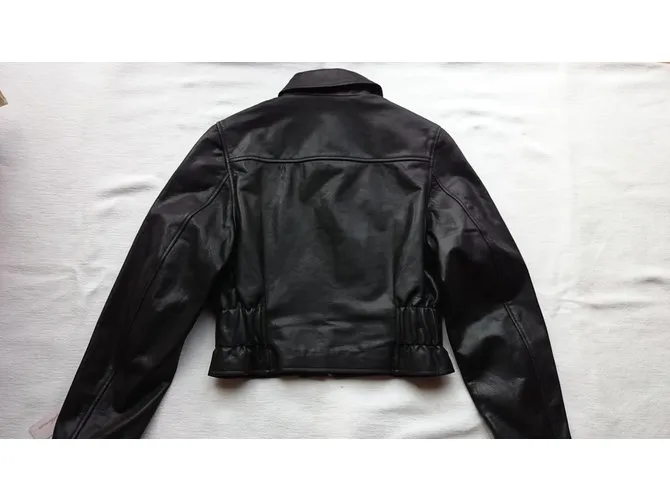 Chaqueta De Cuero Alexander McQueen, Tamaño IT 38 Negro 