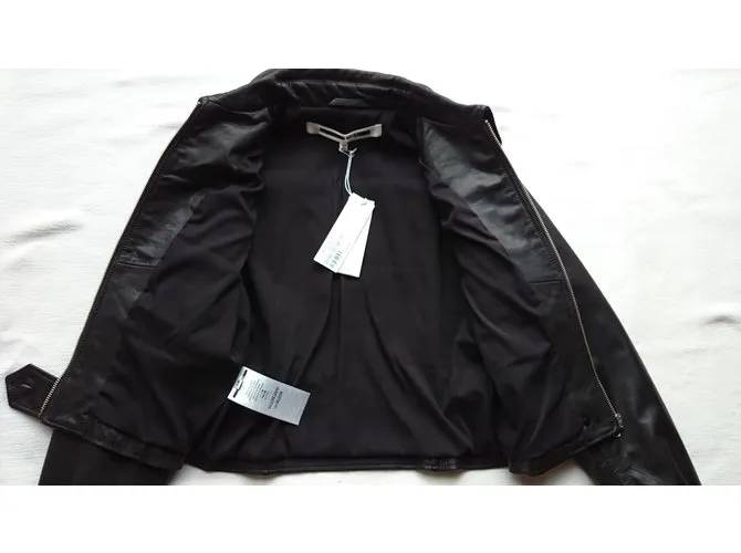 Chaqueta De Cuero Alexander McQueen, Tamaño IT 38 Negro 