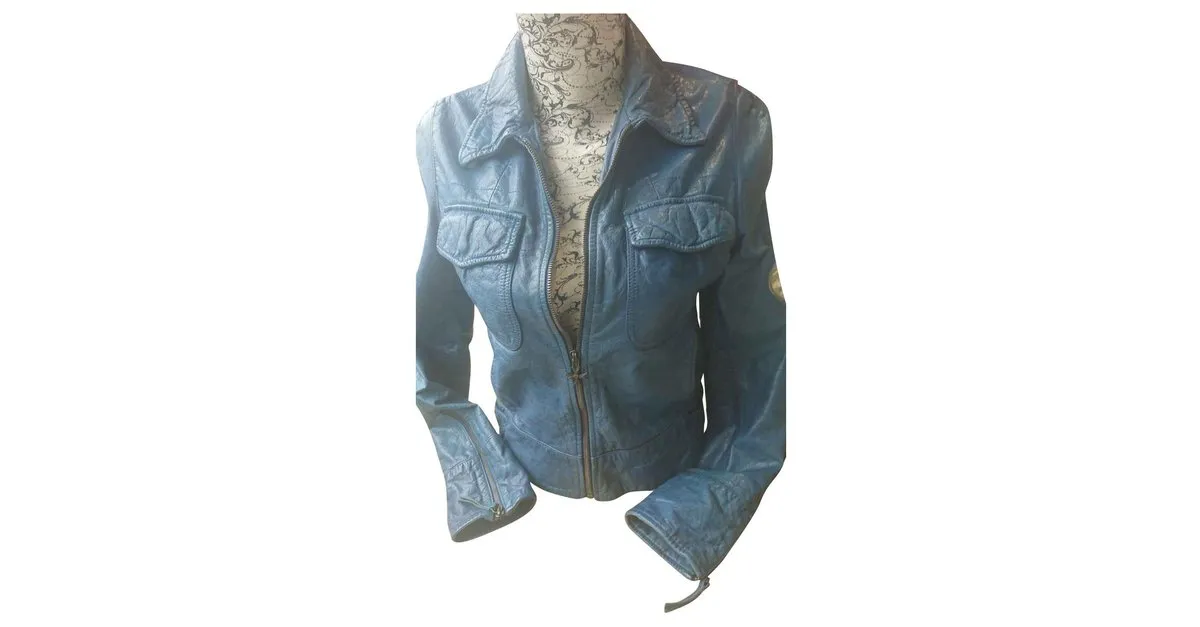 Chaqueta de cuero Guess Azul 