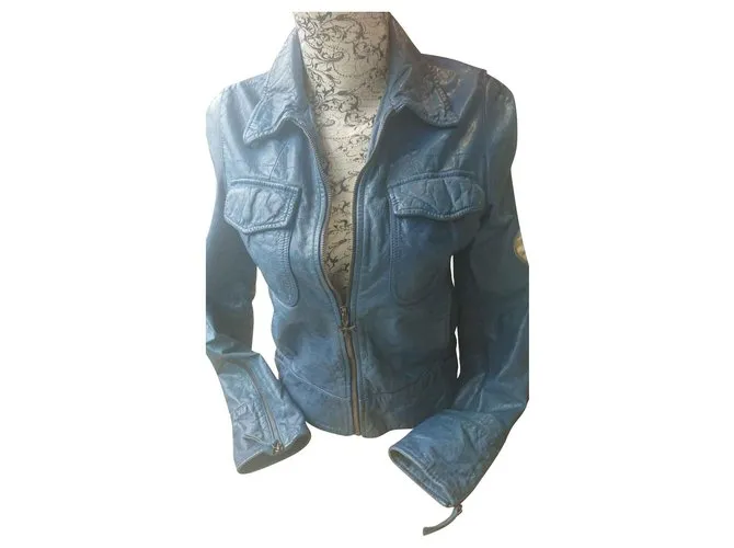 Chaqueta de cuero Guess Azul 