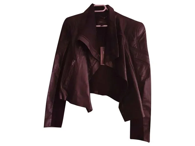 Chaqueta de cuero negro BCBG Max Azria 