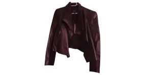 Chaqueta de cuero negro BCBG Max Azria 