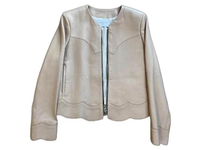 Chaqueta de cuero Sandro Beige 