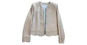 Chaqueta de cuero Sandro Beige 