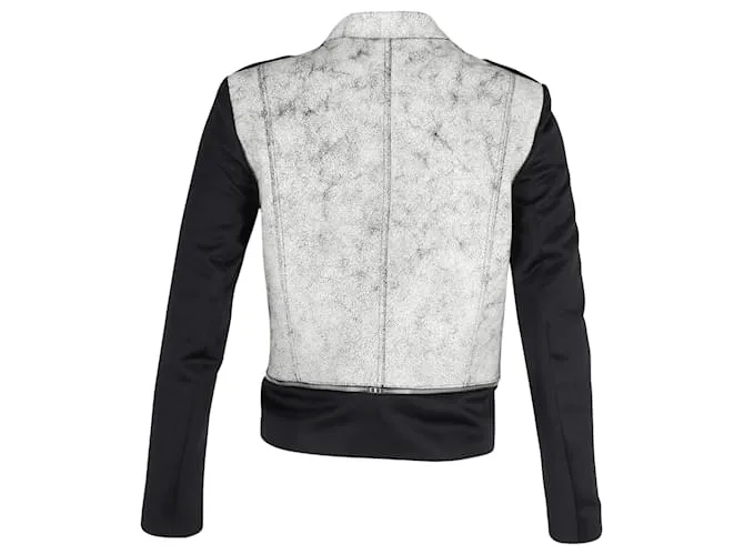 Chaqueta motera Sandro de cuero gris 