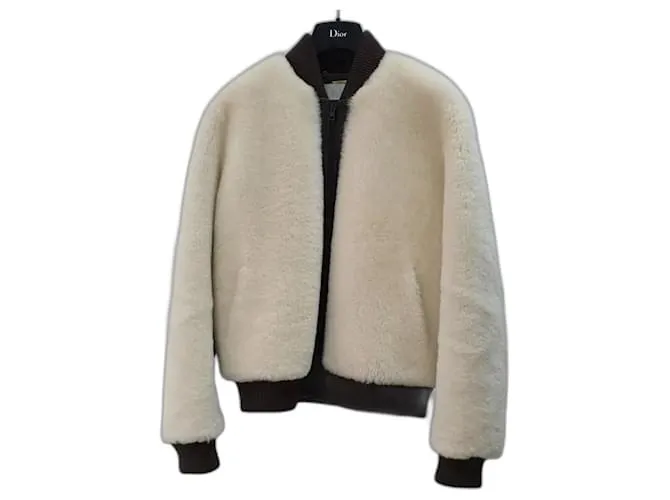 Chloé Chaqueta de cuero de shearling Chloe talla 38 Beige 