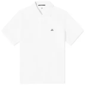 C.P. COMPANY PATCH LOGO POLO GAUZE WHITE