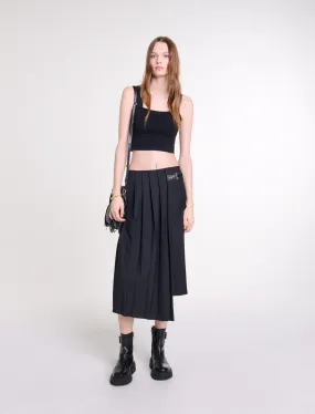 Crop top de punto con tirantes