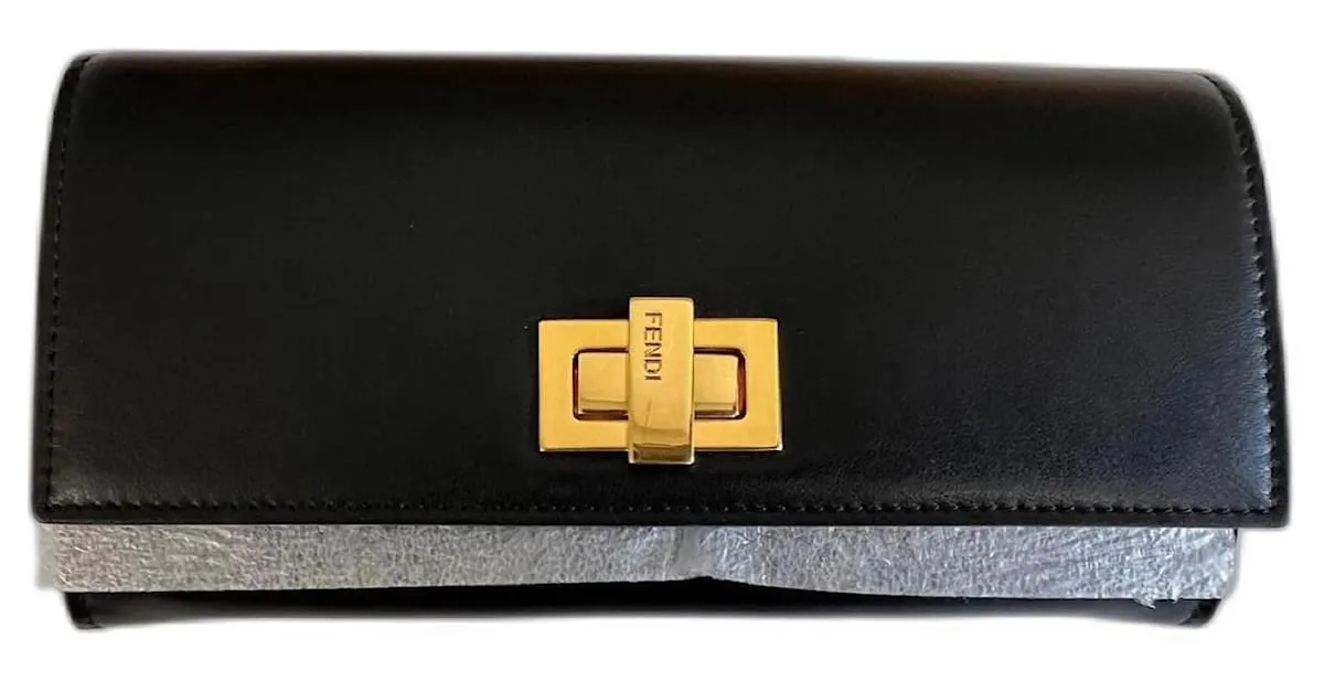 Fendi Monedero Continental Peekaboo Negro 