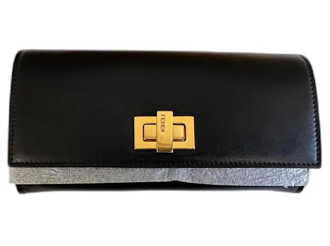 Fendi Monedero Continental Peekaboo Negro 