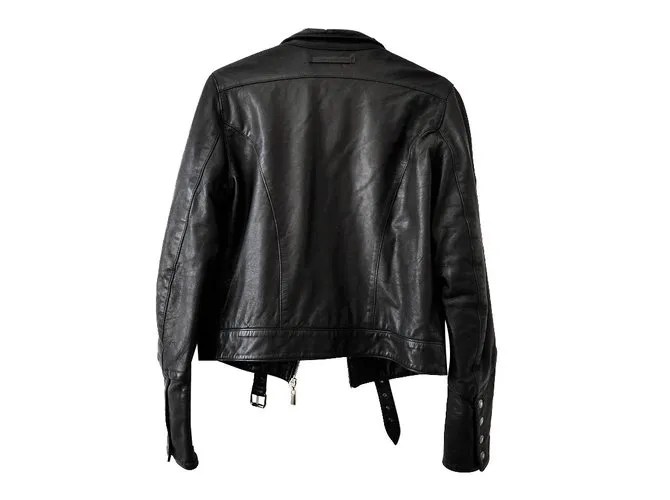 Jean Paul Gaultier Chaqueta biker de cuero Negro Roja 