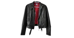 Jean Paul Gaultier Chaqueta biker de cuero Negro Roja 