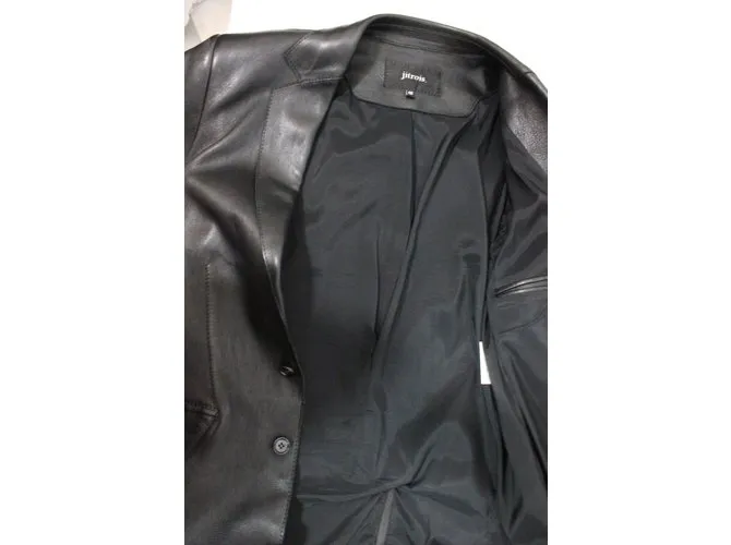 Jitrois chaqueta de cuero Negro 