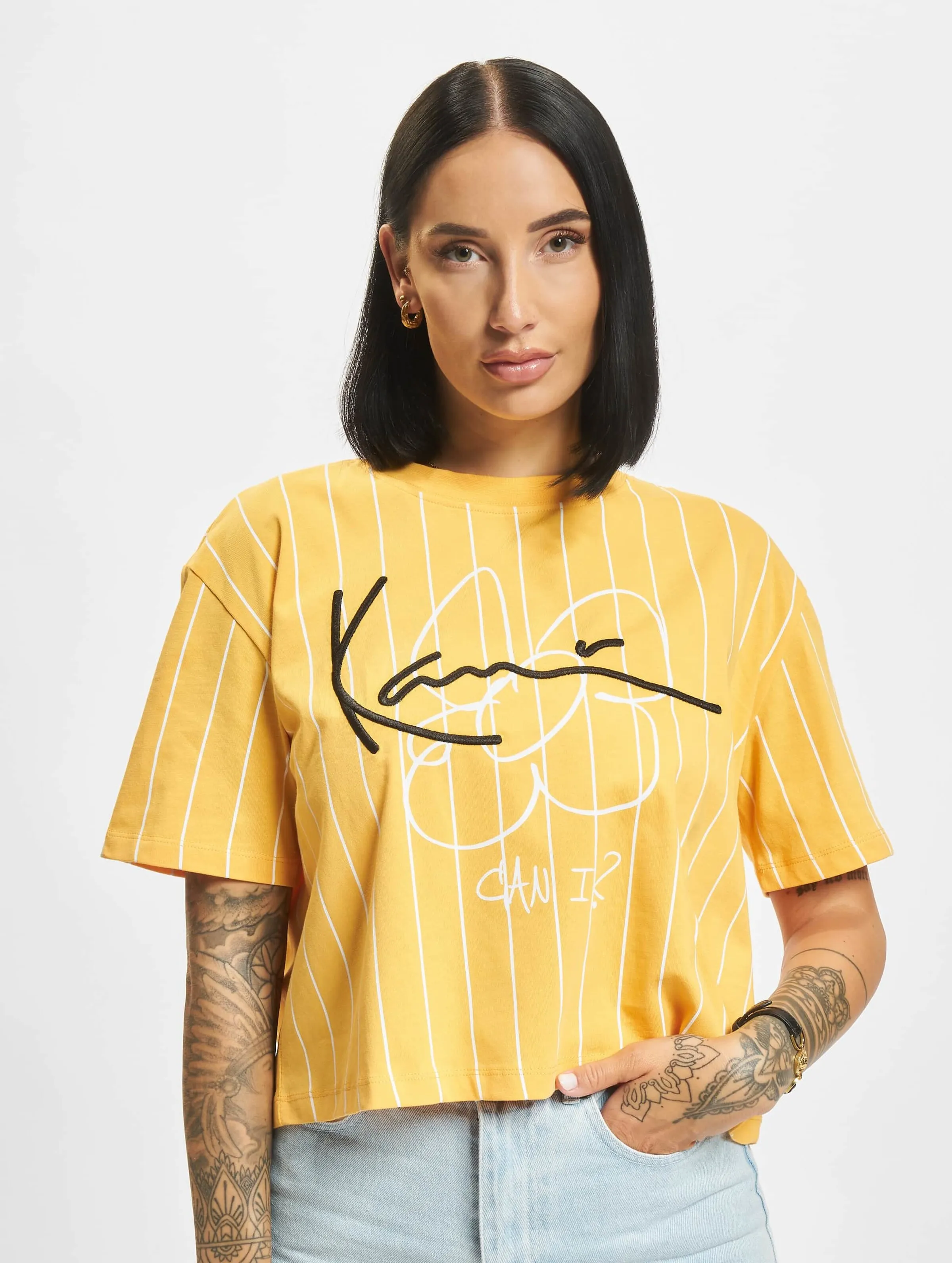 Karl Kani Signature Crop Pinstripe T-Shirt